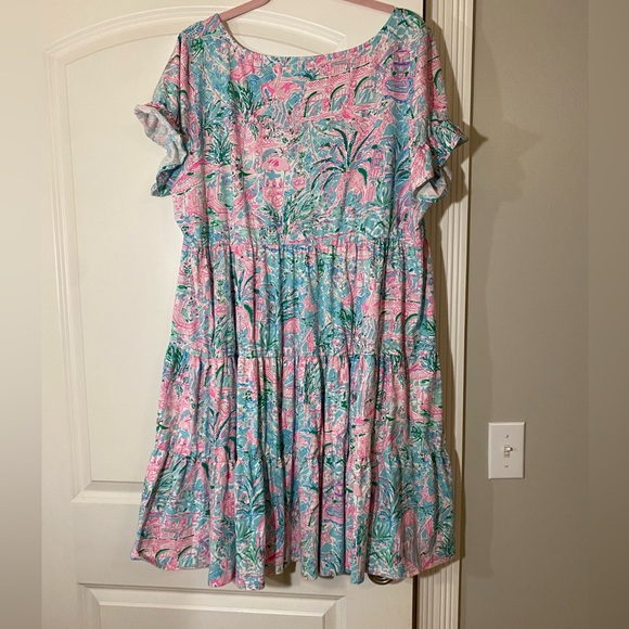 Lilly Pulitzer Floral Pink and Green Dress - Picture 5 of 7